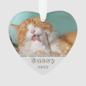 Festliche Katze Haustier Keepake Foto Weihnachtsfe Ornament (Vorderseite)