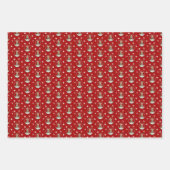 festliche Kayak Weihnachtsbaum rot grün blau Geschenkpapier Set (Vorderseite)