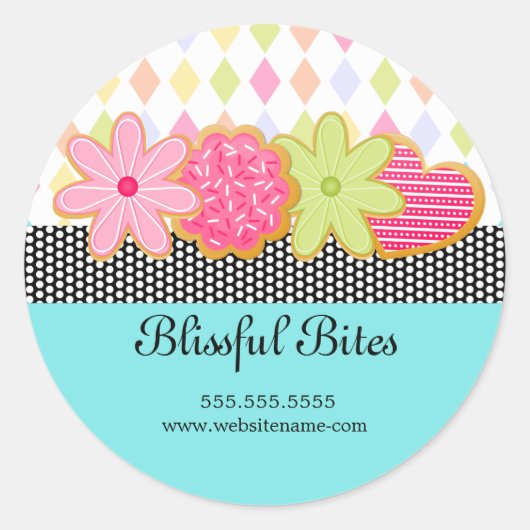 Festliche Kekse Dessert Runder Aufkleber (Vorderseite)