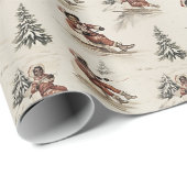 Festliche Kids's Winter Rodelbahn Geschenkpapier (Rolleneckpunkt)