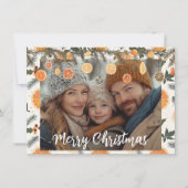 Festliche Kiefer und Orangen Weihnachten Personali Karte (Vorderseite)