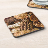 Festliche Kiefernfüße Getränkeuntersetzer (Linke Seite)