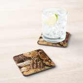 Festliche Kiefernfüße Getränkeuntersetzer (Rechte Seite)