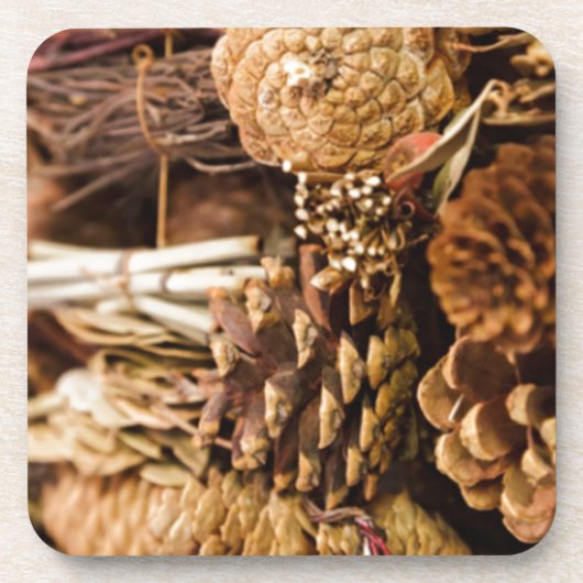 Festliche Kiefernfüße Getränkeuntersetzer (Vorderseite)