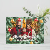 Festliche Kiefernzweige Baubles Foto Weihnachten (Stehend Vorderseite)