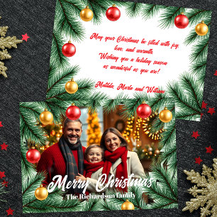 Festliche Kiefernzweige Baubles Foto Weihnachten