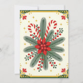 Festliche Kiefernzweige Rote Berries Weihnachtsfes Einladung (Rückseite)