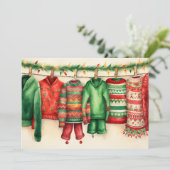 Festliche Kleidung Weihnachtssüßer Feiertagskarte (Stehend Vorderseite)