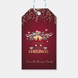 Festliche Konfetti, Weihnachtsglocken, Rot Geschenkanhänger
