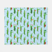 Festliche Krokodile in Weihnachtskostümmuster Fleecedecke (Vorderseite (Horizontal))