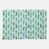 Festliche Krokodile in Weihnachtskostümmuster Geschirrtuch (Horizontal)
