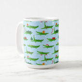 Festliche Krokodile in Weihnachtskostümmuster Kaffeetasse (Vorderseite Links)