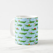 Festliche Krokodile in Weihnachtskostümmuster Kaffeetasse (Vorderseite Links)