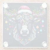 festliche Kuh Glasuntersetzer (Rückseite)