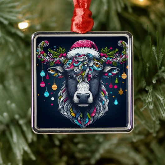 festliche Kuh Ornament Aus Metall (Baum)