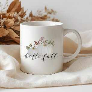 Festliche Kürbis-Hallo-Herbst-Kalligrafie-Kaffeeta Kaffeetasse