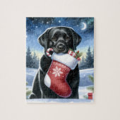Festliche Labrador Retriever Dog Weihnachtsfeierta Puzzle (Vertikal)