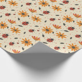 Festliche Ladybug-Feier Geschenkpapier (Ecke)