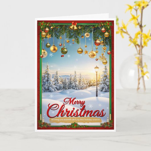 Festliche Landschaft Weihnachtskarte Karte (Gelbe Blume)