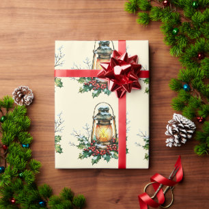 Festliche Laterne, eingebettet in Stechpalme – Sai Geschenkpapier