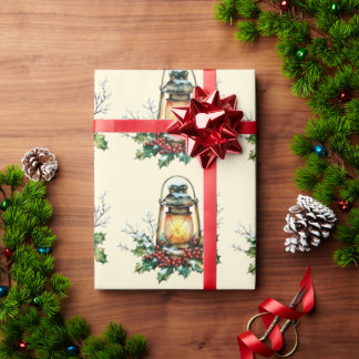 Festliche Laterne, eingebettet in Stechpalme – Sai Geschenkpapier