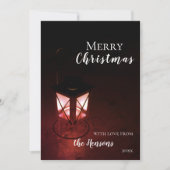 Festliche Laterne in dunkler Weihnachtskarte Feiertagskarte (Vorderseite)