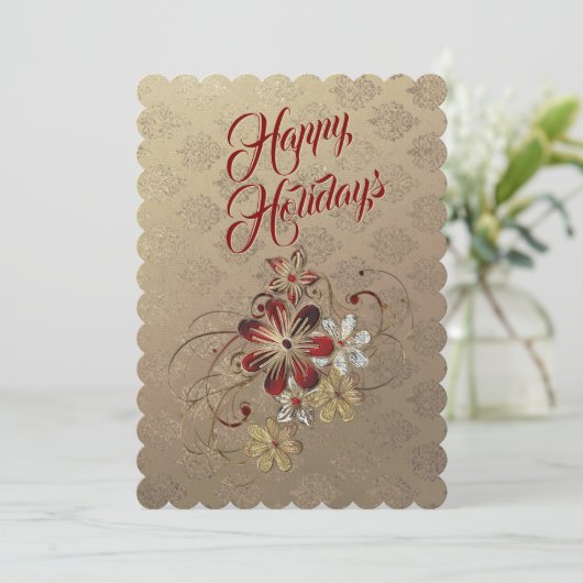 Festliche Laurel Feiertag Einladung (Stehend Vorderseite)