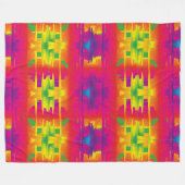 Festliche lebendige Farbe indisches Muster Fleecedecke (Vorderseite (Horizontal))
