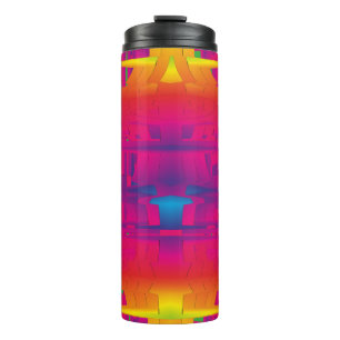 Festliche lebendige Farbe indisches Muster Thermosbecher