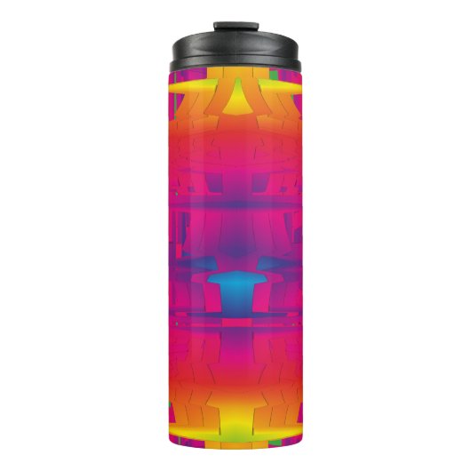 Festliche lebendige Farbe indisches Muster Thermosbecher (Vorderseite)