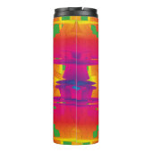Festliche lebendige Farbe indisches Muster Thermosbecher (Rückseite)