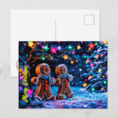 Festliche Lebkuchenmänner Schneefanke Postkarte (Vorne/Hinten)