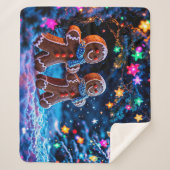 Festliche Lebkuchenmänner Schneefanke Sherpadecke (Vorderseite)