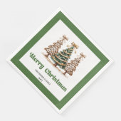 Festliche Leopard-Christbaumservietten mit individ Serviette (Ecke)