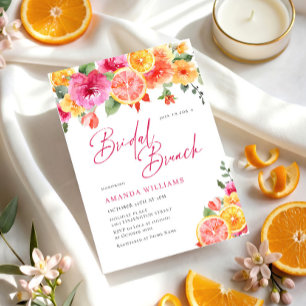 Festliche leuchtende Blumen Florale Zitrone Braut- Einladung