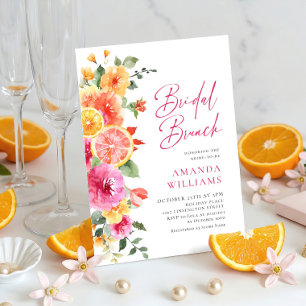 Festliche leuchtende Blumen Florale Zitrone Braut- Einladung