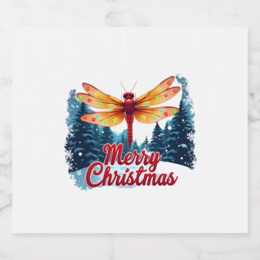 Festliche Libelle Schaumweinetikett (Einzelnes Label)