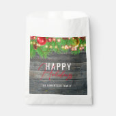 Festliche Lichter Baubles Rustikaler Urlaub Weihna Geschenktütchen (Vorderseite)