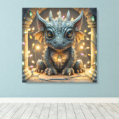Festliche Lichter Chibi Gargoyle Dragon Leinwanddruck (Insitu (Holzboden))