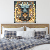 Festliche Lichter Chibi Gargoyle Dragon Leinwanddruck (Insitu (Schlafzimmer))