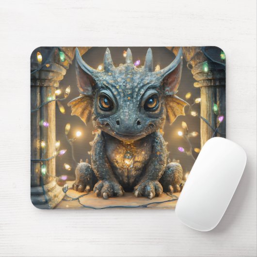 Festliche Lichter Chibi Gargoyle Dragon Mousepad (Mit Mouse)