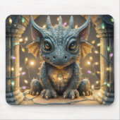 Festliche Lichter Chibi Gargoyle Dragon Mousepad (Vorne)