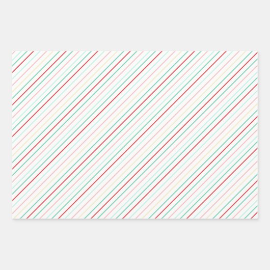 Festliche Lichter & Geschenke & Streifen Weihnacht Geschenkpapier Set (Vorderseite 3)