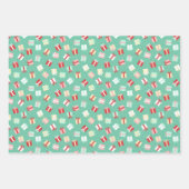 Festliche Lichter & Geschenke & Streifen Weihnacht Geschenkpapier Set (Vorderseite 2)