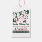 Festliche Lieferung durch das Reindeer Express Tea Geschenkanhänger (Vorderseite)