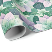 Festliche Lila Poinsettia Geschenkpapier (Rolleneckpunkt)