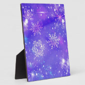 Festliche Lila Schneeflocke Sterne Party Fotoplatte (Seite)
