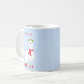 Festliche Llama Weihnachten Zwei-Tone-Kaffee-Tasse Kaffeetasse (Vorderseite Links)