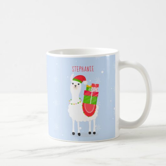 Festliche Llama Weihnachten Zwei-Tone-Kaffee-Tasse Kaffeetasse (Rechts)