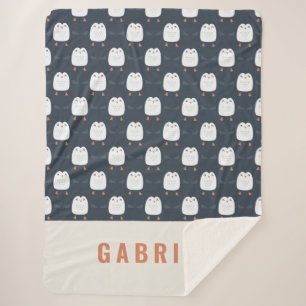 festliche, lustige niedliche Pinguin-personalisier Sherpadecke